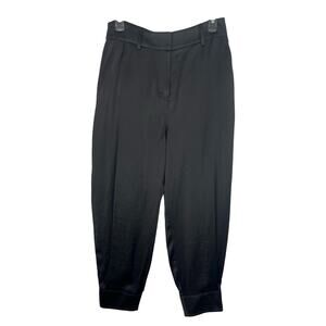 Express High Waisted Satin Cuffed Cropped Ankle Pants